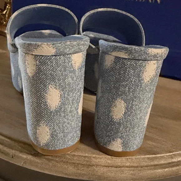 Stuart Weitzman  Wedge heels  Sorehigh Plat in Ocelot Denim. NEW with Box / tags - Picture 4 of 7